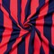Red-Blue Rayon Stripe Printed Challis Woven Fabric By the Yard